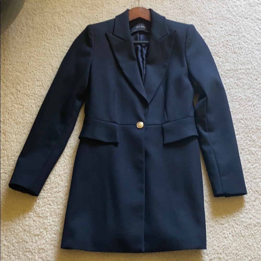 Zara ruffle Peacoat jacket